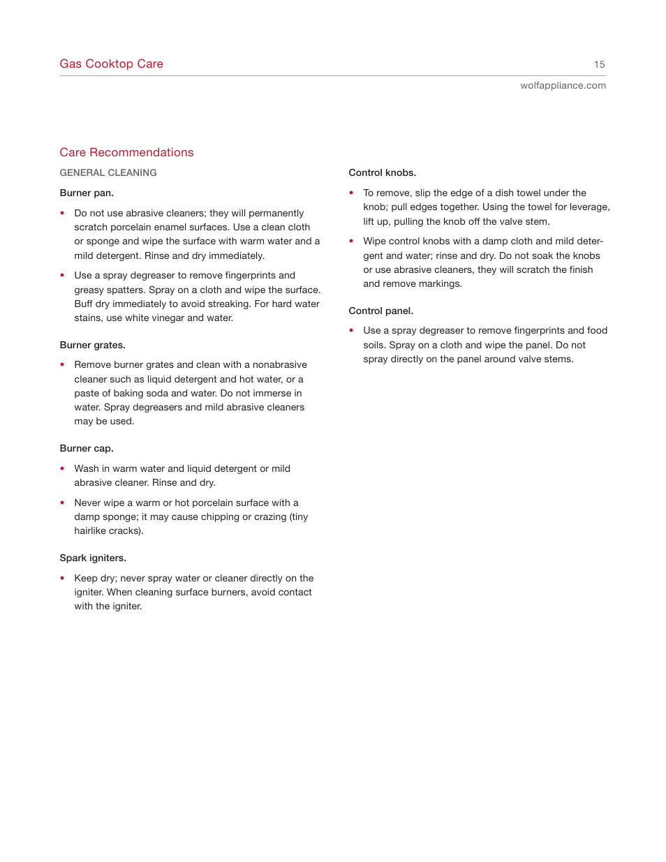 Sub-Zero CT30G User Manual | Page 15 / 20