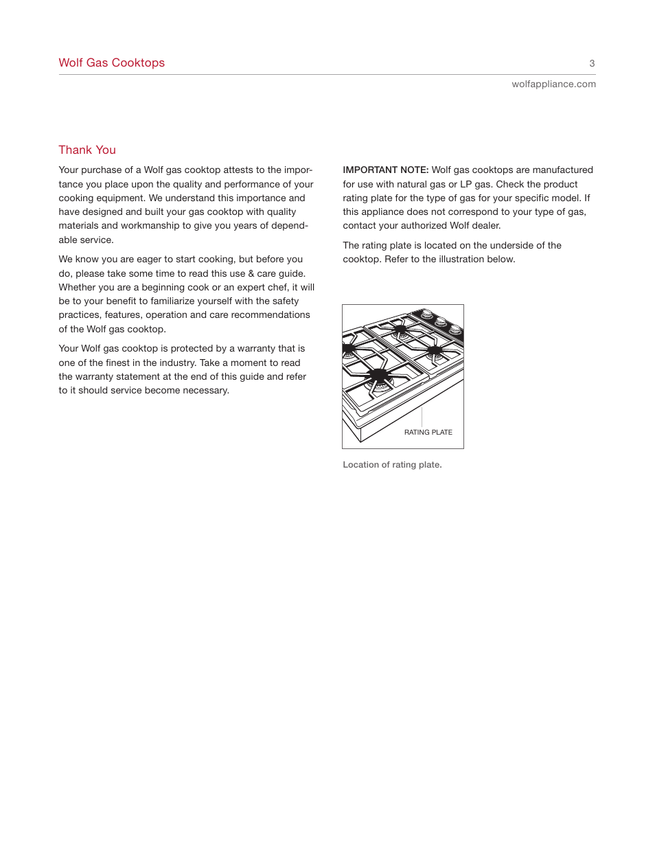 Sub-Zero CT30G User Manual | Page 3 / 20