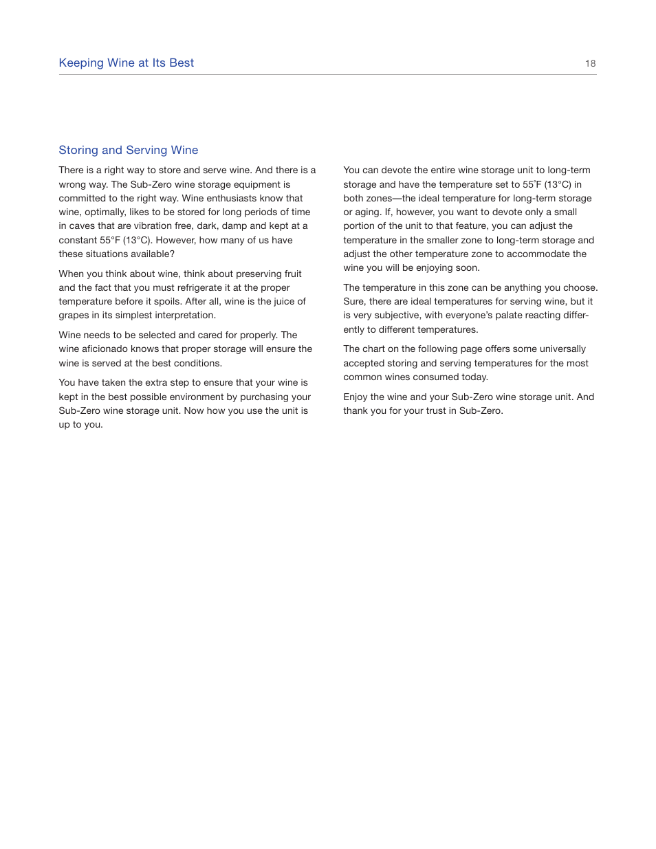 Sub-Zero Sub-Zero EN User Manual | Page 18 / 24
