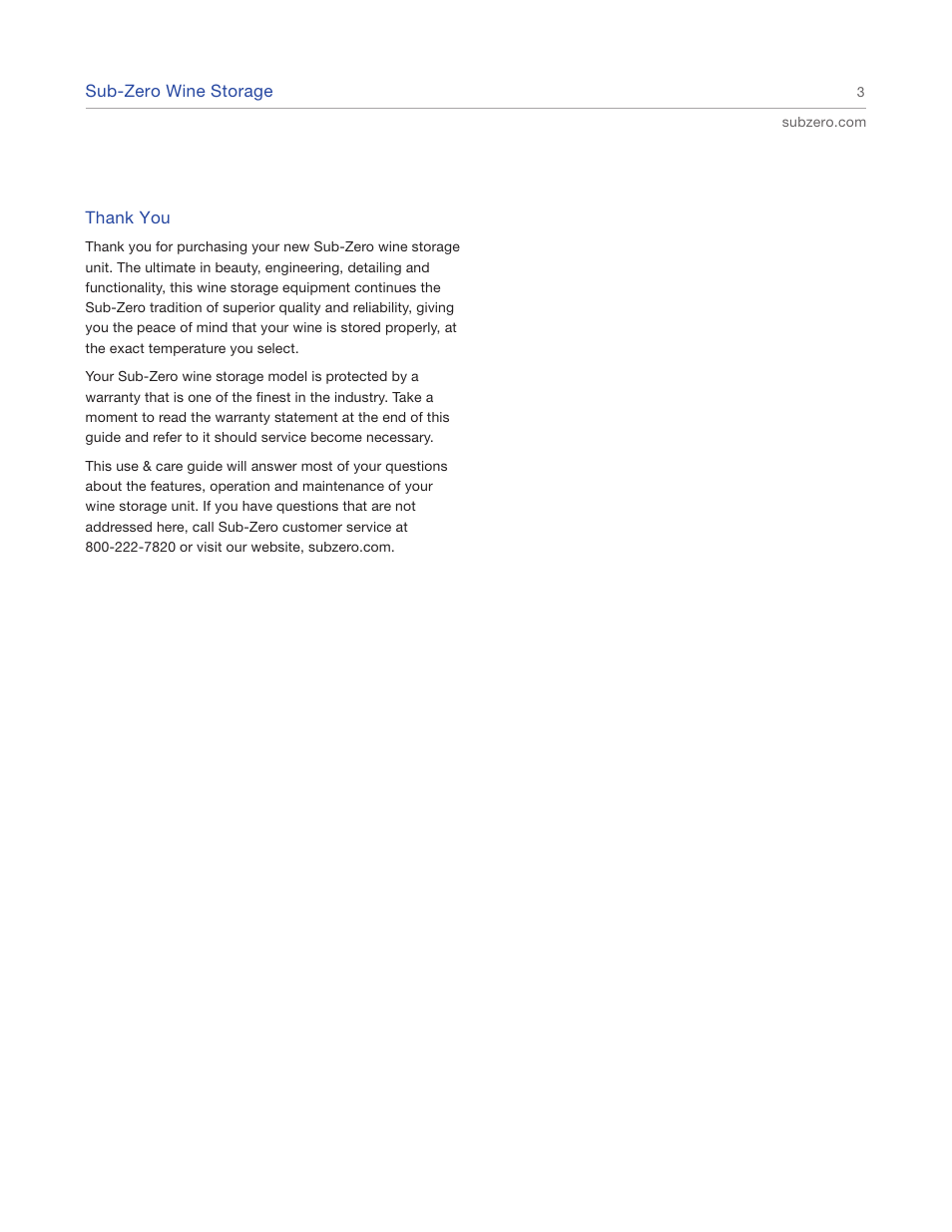 Sub-Zero Sub-Zero EN User Manual | Page 3 / 24