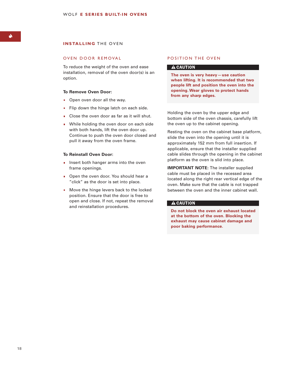 Sub-Zero e Series User Manual | Page 18 / 94