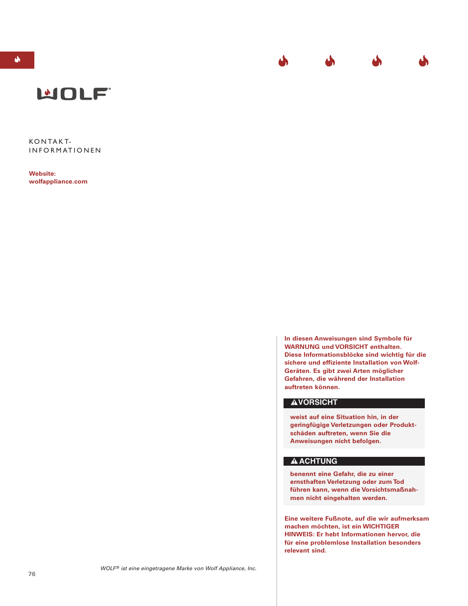 Sub-Zero e Series User Manual | Page 76 / 94