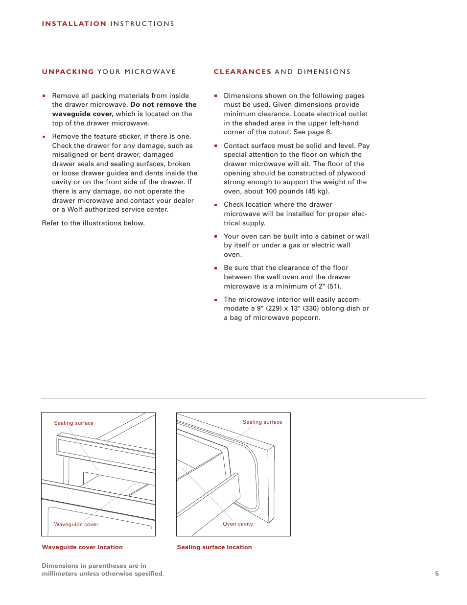 Sub-Zero Drawer Microwave User Manual | Page 5 / 12