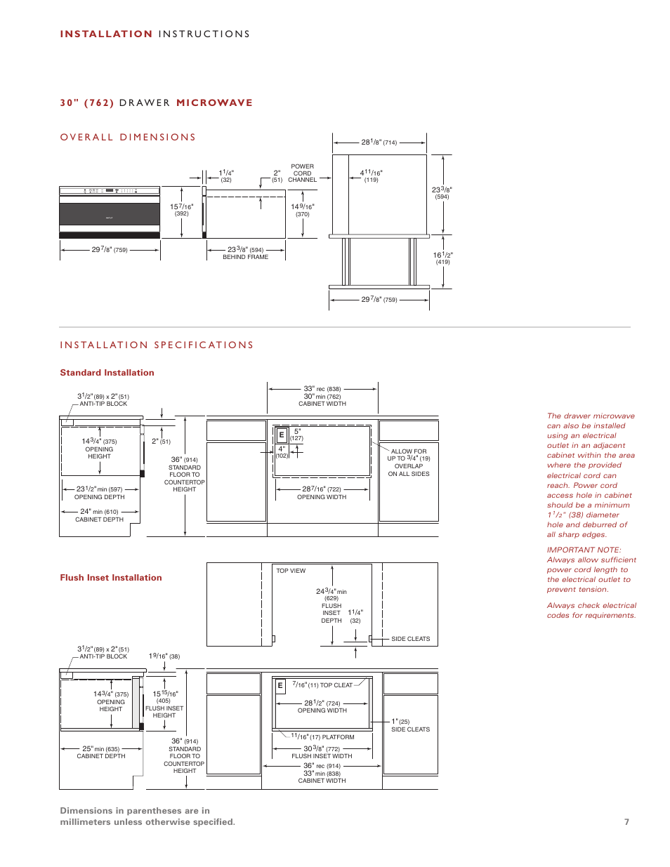 Sub-Zero Drawer Microwave User Manual | Page 7 / 12