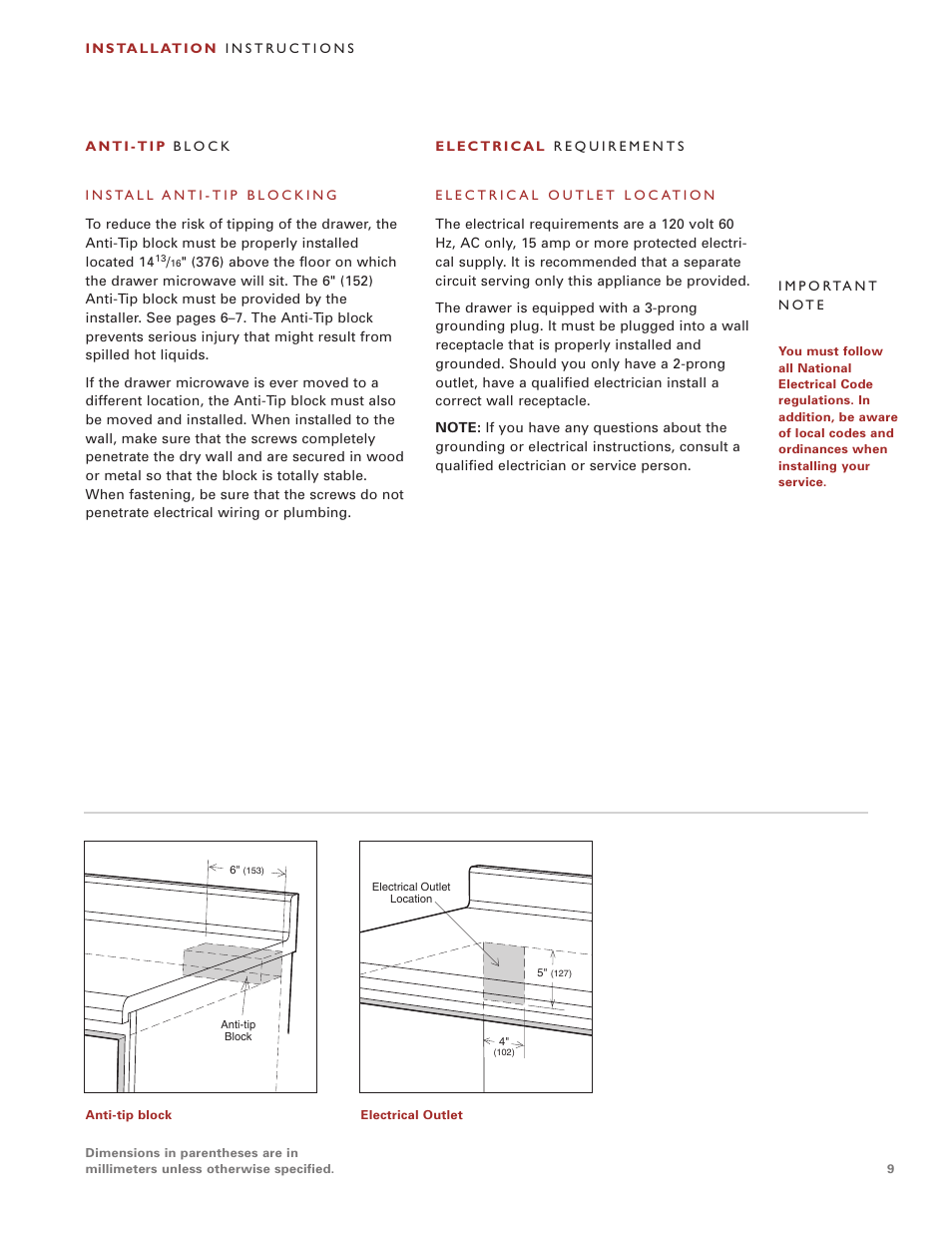 Sub-Zero Drawer Microwave User Manual | Page 9 / 12