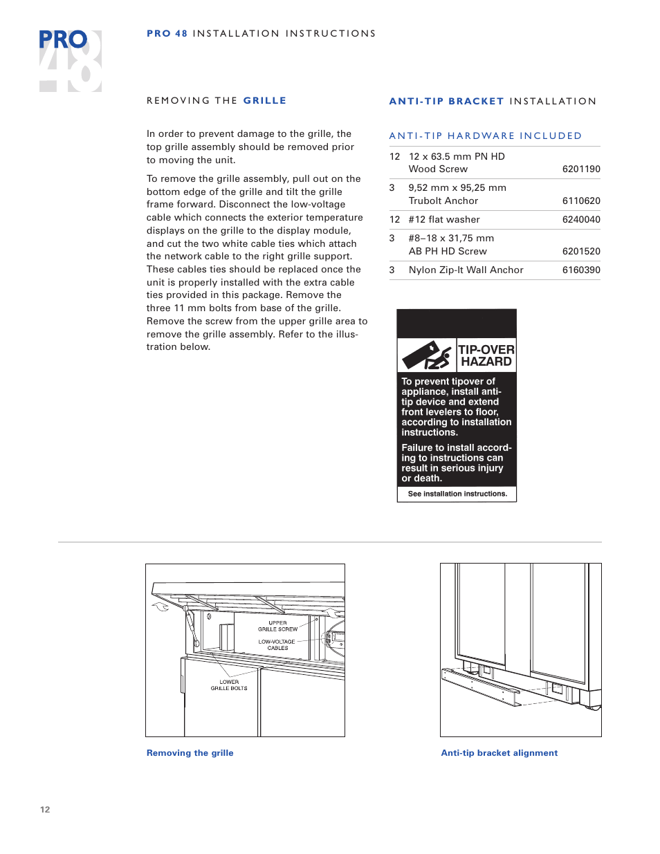 Sub-Zero PRO 48 User Manual | Page 12 / 76