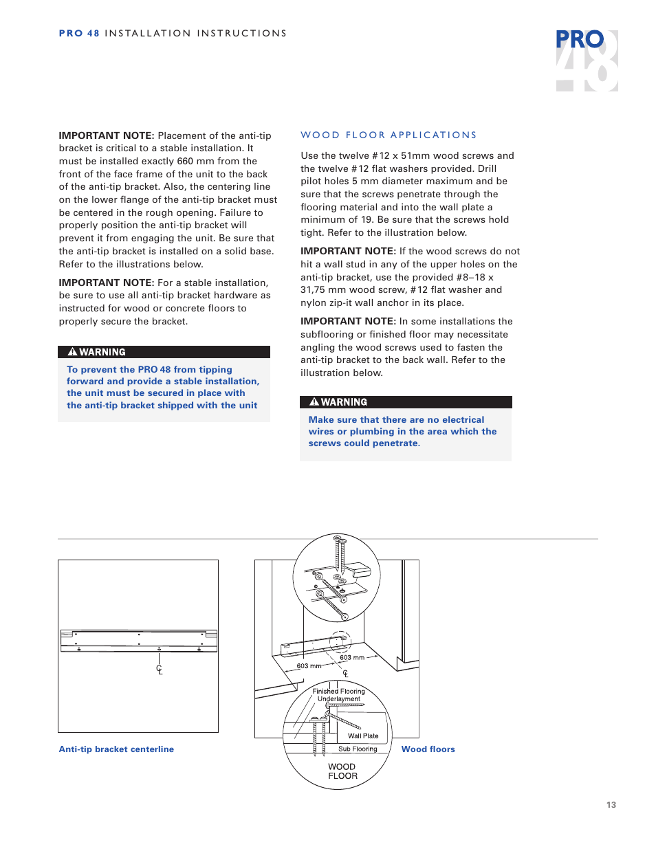 Sub-Zero PRO 48 User Manual | Page 13 / 76