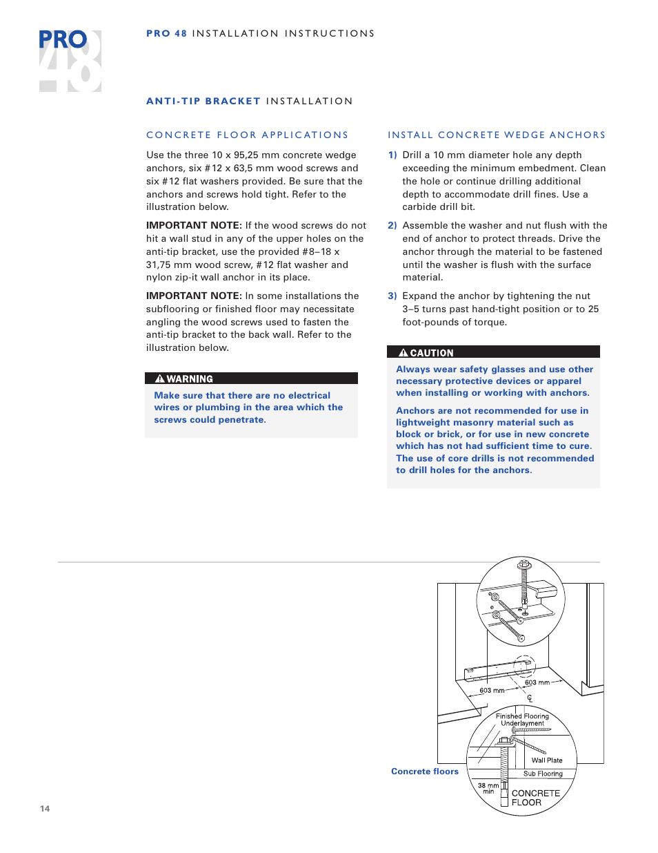 Sub-Zero PRO 48 User Manual | Page 14 / 76