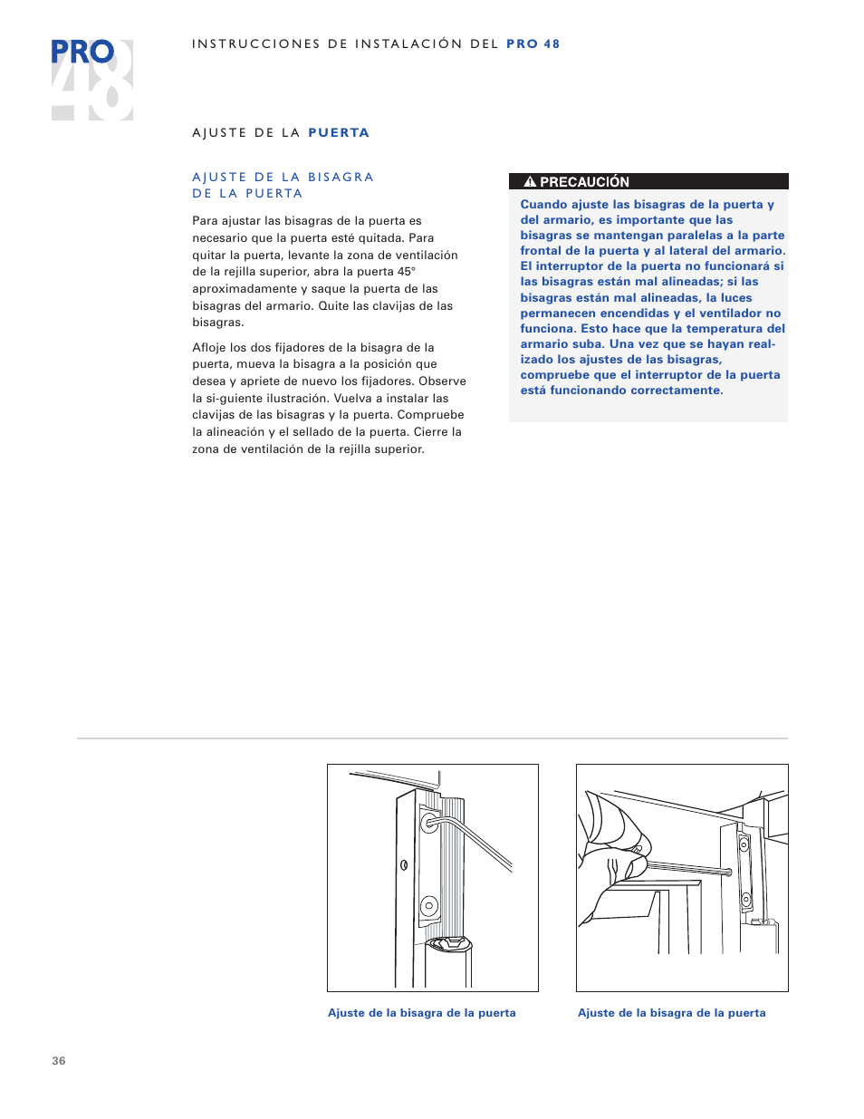 Sub-Zero PRO 48 User Manual | Page 36 / 76