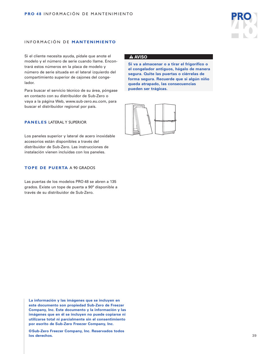 Sub-Zero PRO 48 User Manual | Page 39 / 76