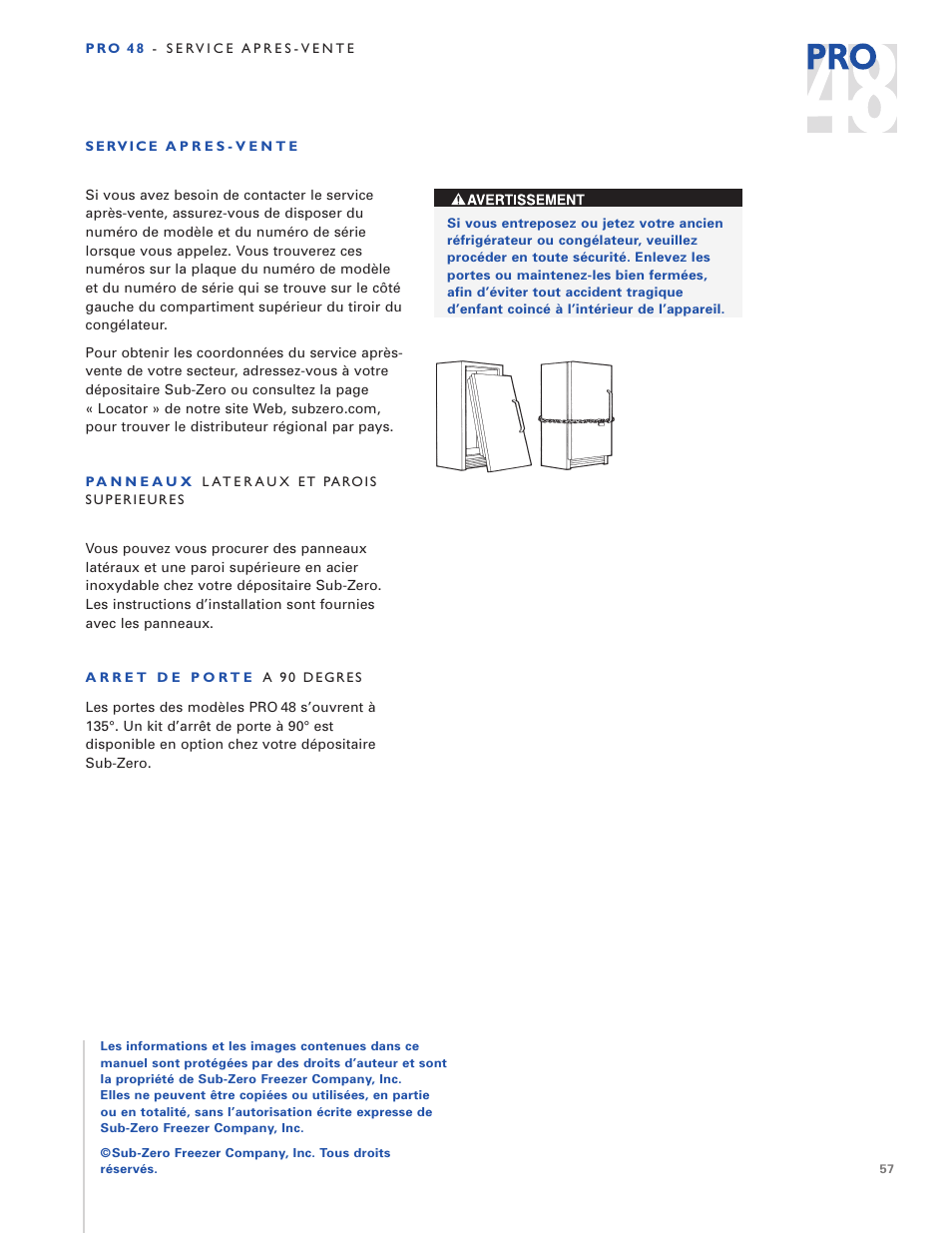 Sub-Zero PRO 48 User Manual | Page 57 / 76