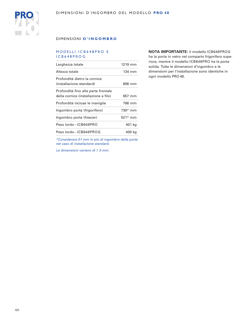 Sub-Zero PRO 48 User Manual | Page 60 / 76