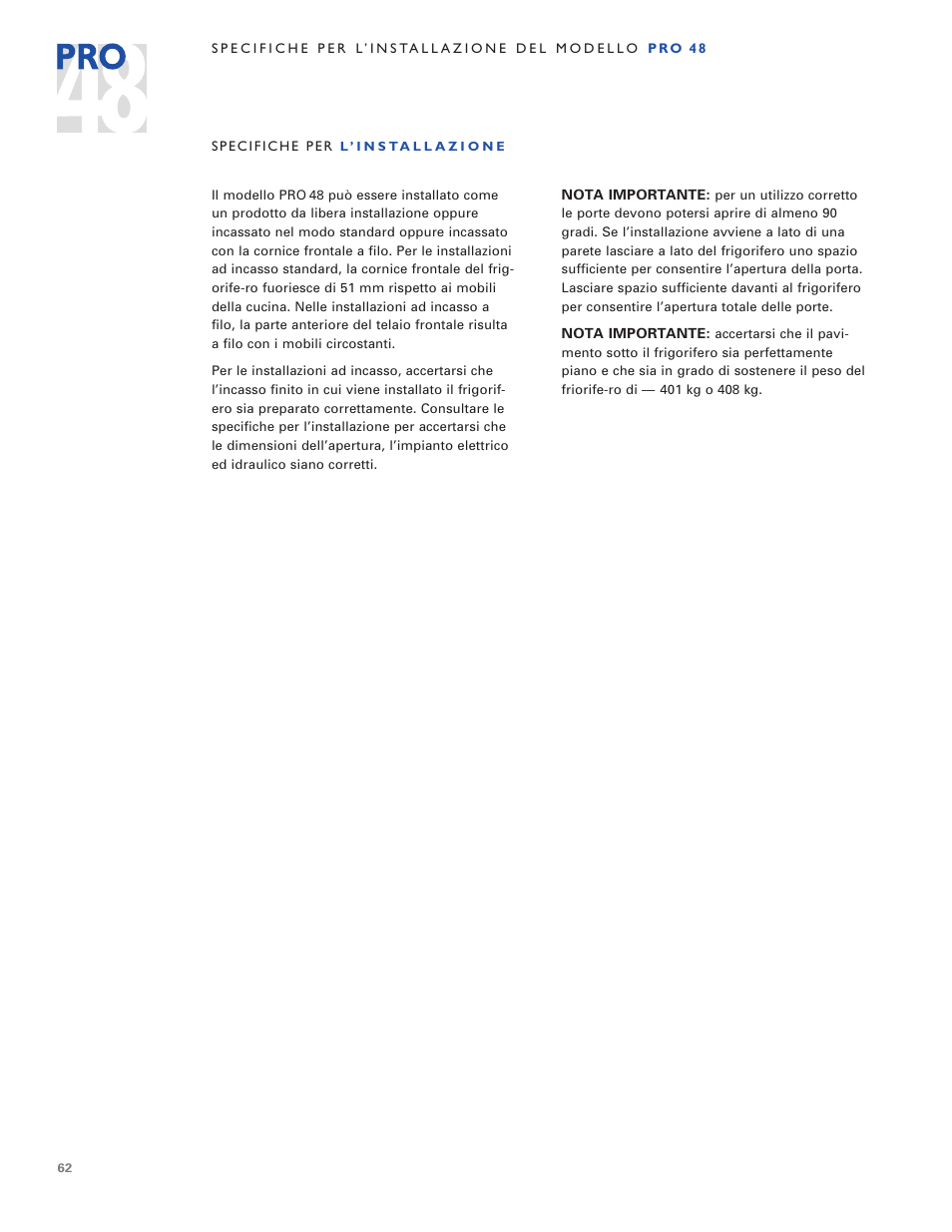 Sub-Zero PRO 48 User Manual | Page 62 / 76