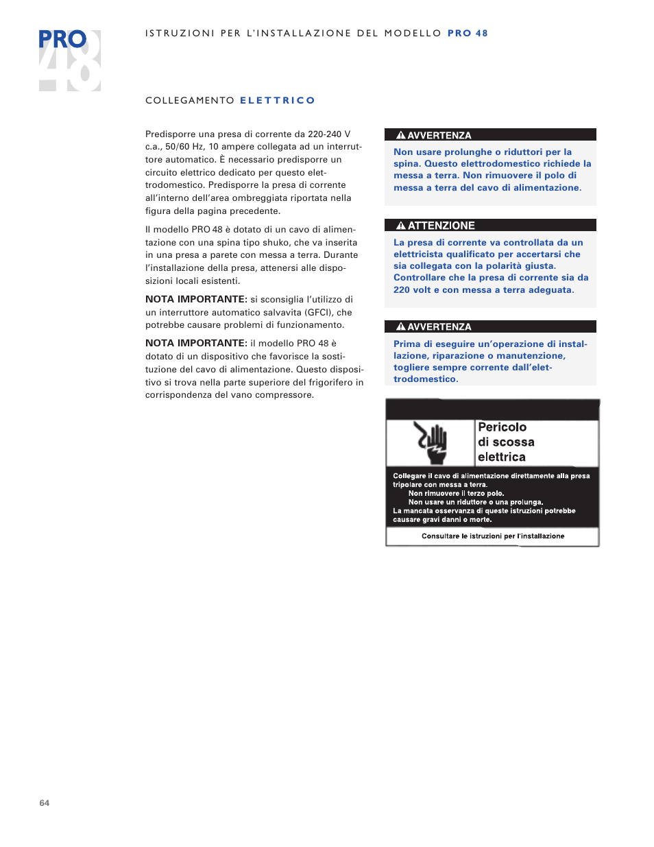Sub-Zero PRO 48 User Manual | Page 64 / 76