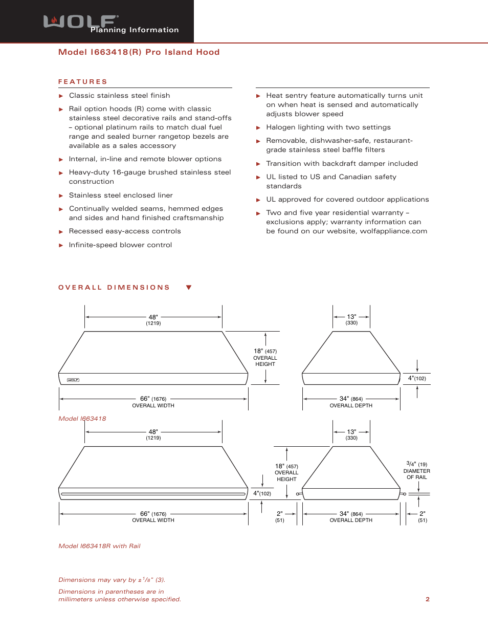 Sub-Zero I663418(R) User Manual | Page 2 / 8