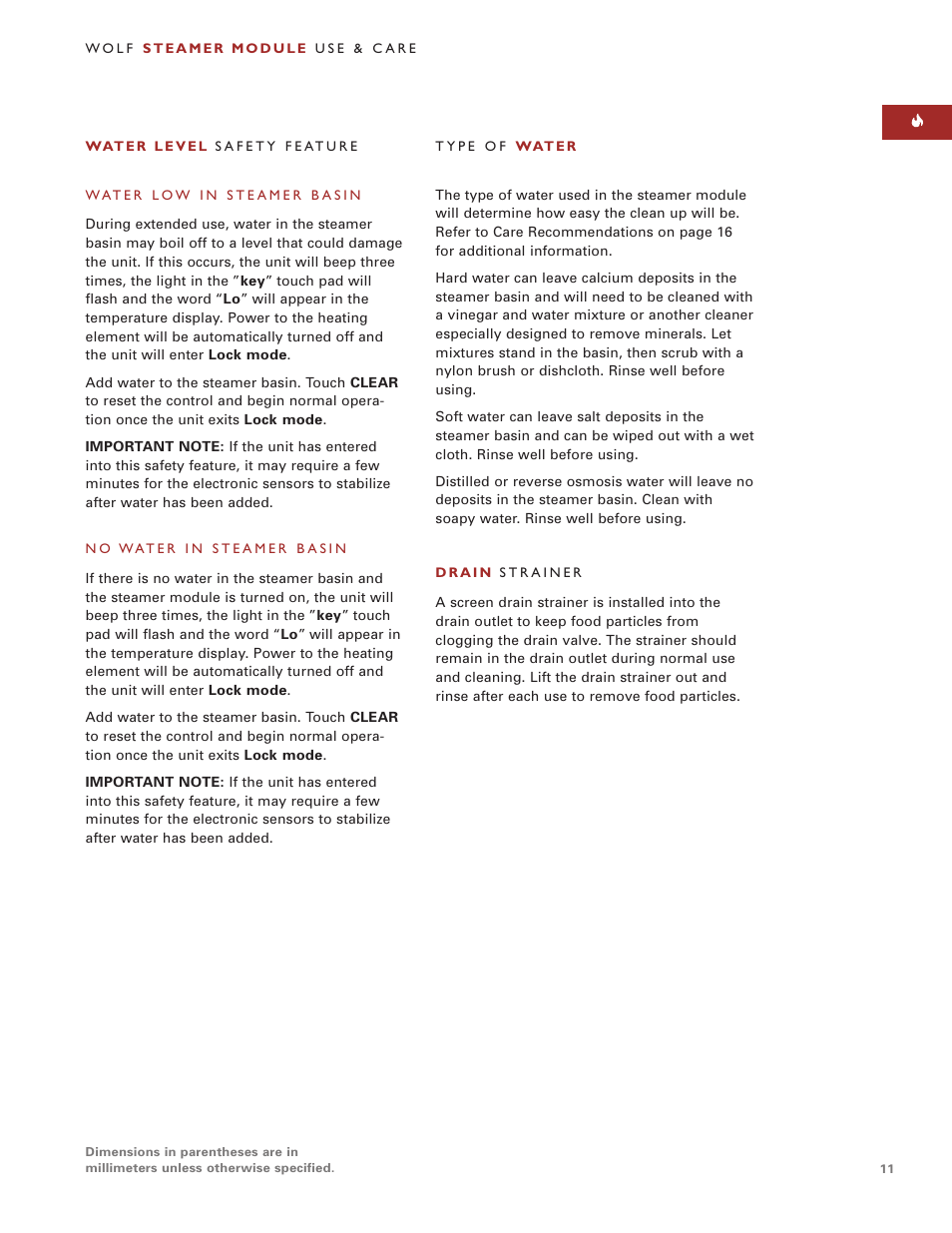 Sub-Zero Steamer Module User Manual | Page 11 / 24