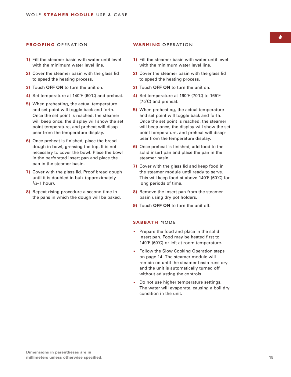 Sub-Zero Steamer Module User Manual | Page 15 / 24