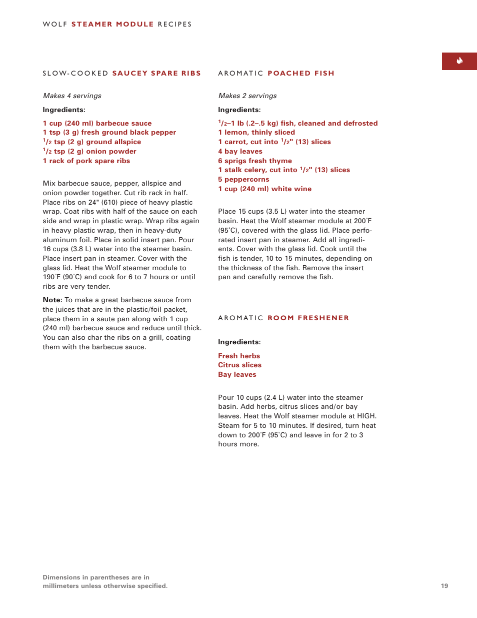 Sub-Zero Steamer Module User Manual | Page 19 / 24