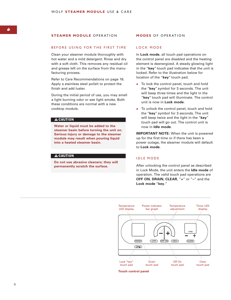 Sub-Zero Steamer Module User Manual | Page 8 / 24