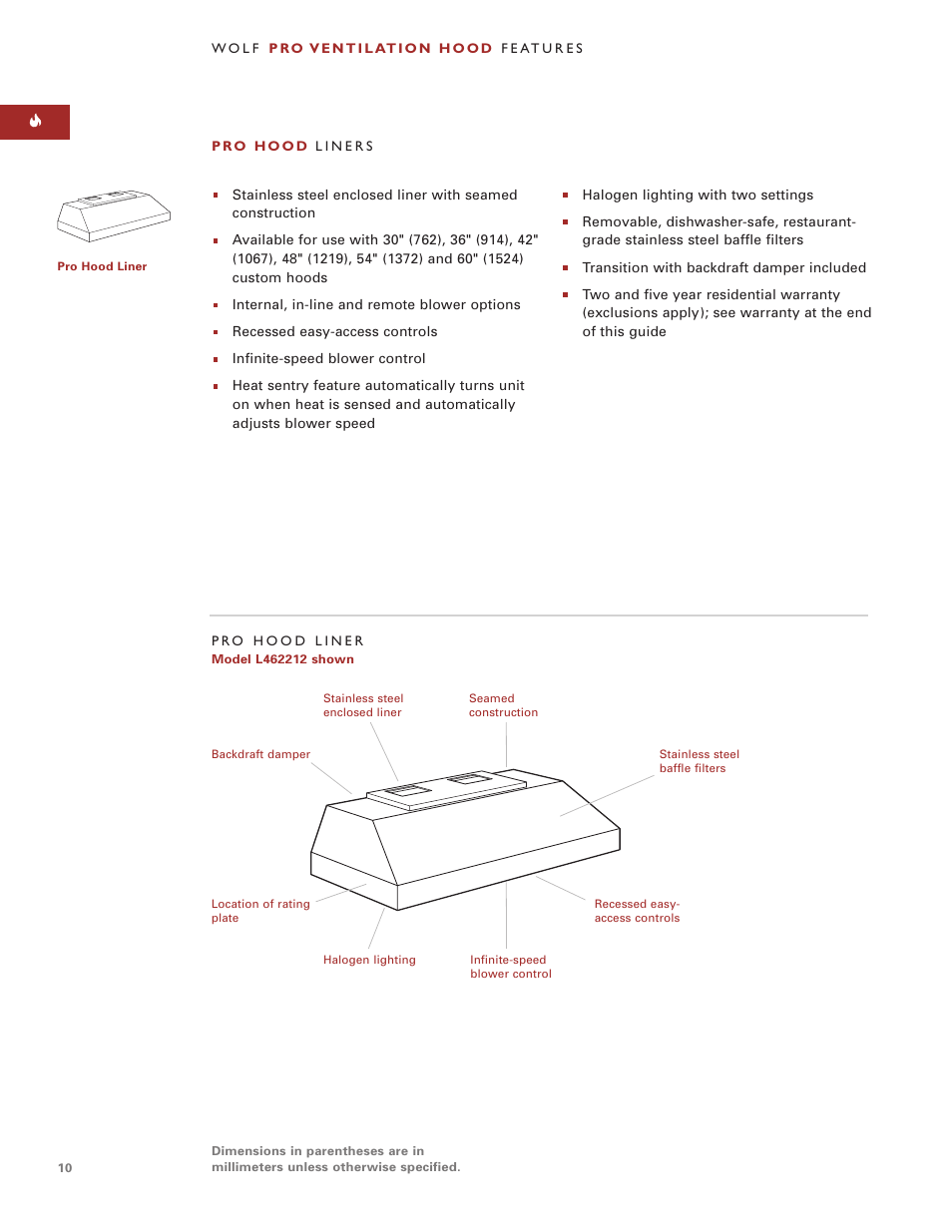 Sub-Zero PRO VENTILATION HOODS User Manual | Page 10 / 16