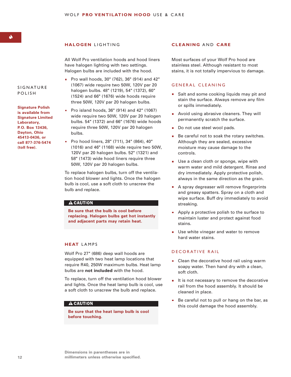 Sub-Zero PRO VENTILATION HOODS User Manual | Page 12 / 16