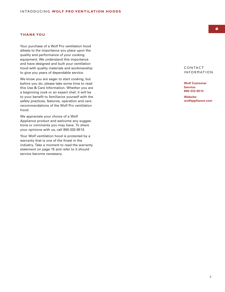 Sub-Zero PRO VENTILATION HOODS User Manual | Page 3 / 16