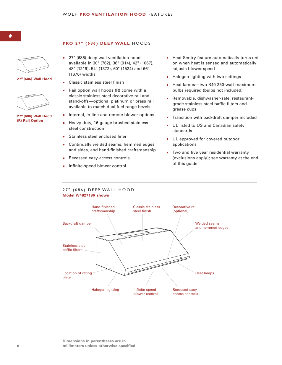 Sub-Zero PRO VENTILATION HOODS User Manual | Page 8 / 16