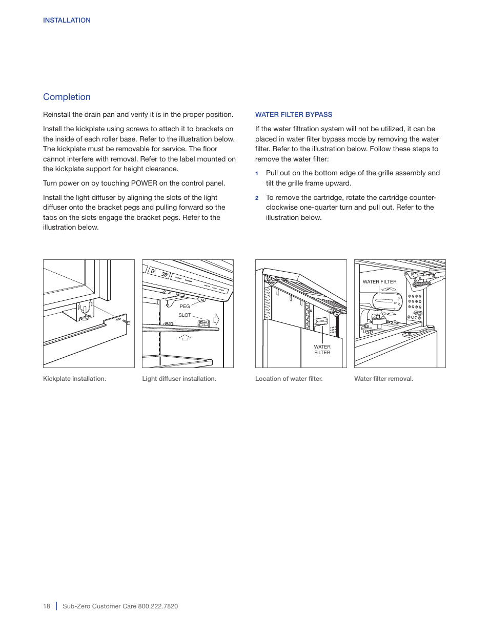 Completion | Sub-Zero BI-36RG User Manual | Page 18 / 20