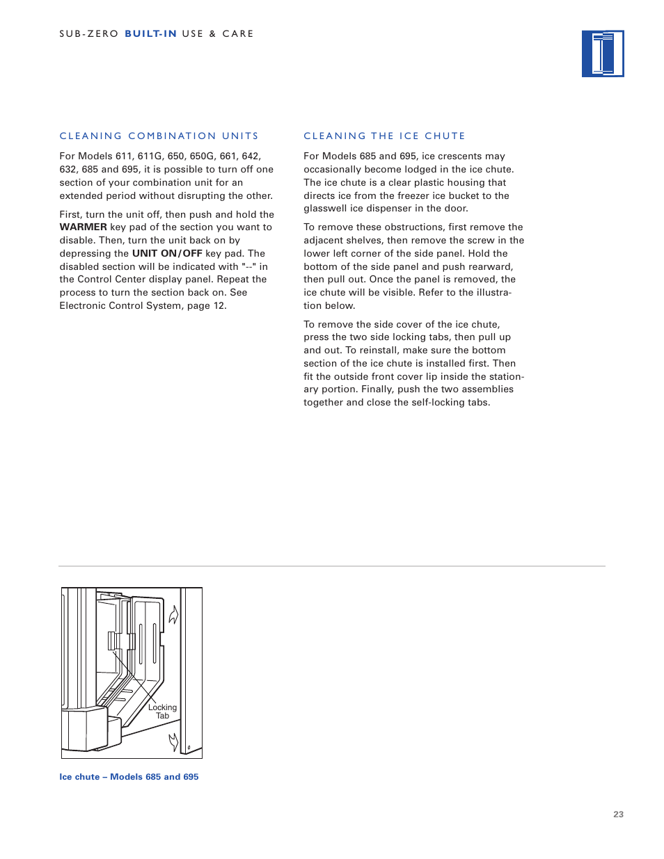 Sub-Zero Built-In Refrigeration User Manual | Page 23 / 40