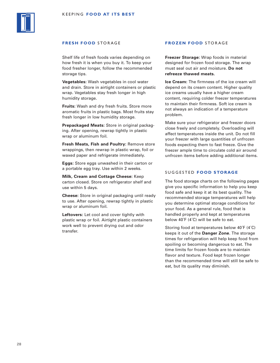 Sub-Zero Built-In Refrigeration User Manual | Page 28 / 40