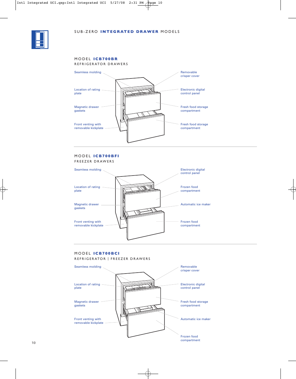 Sub-Zero ICB736TCI User Manual | Page 10 / 104