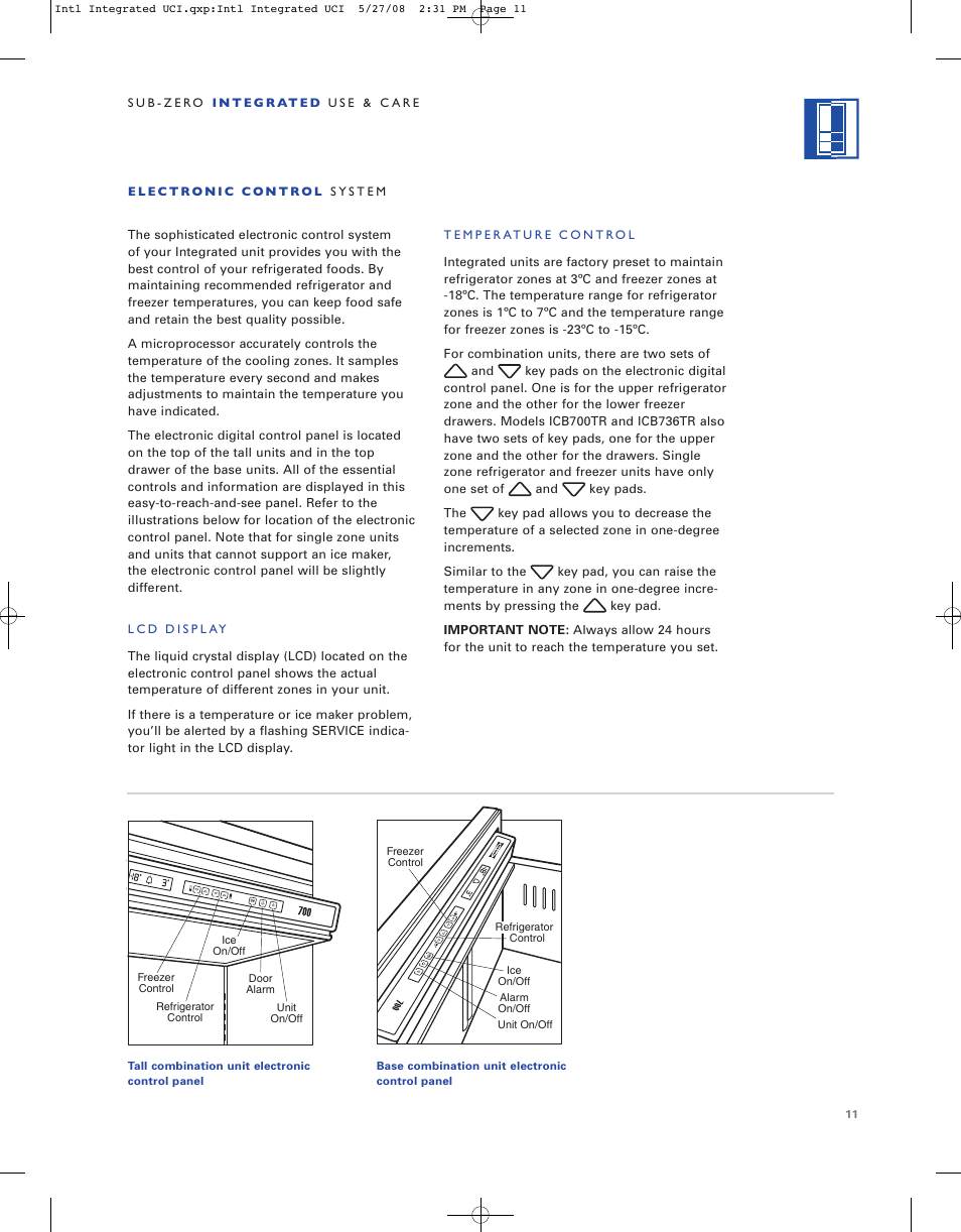 Sub-Zero ICB736TCI User Manual | Page 11 / 104