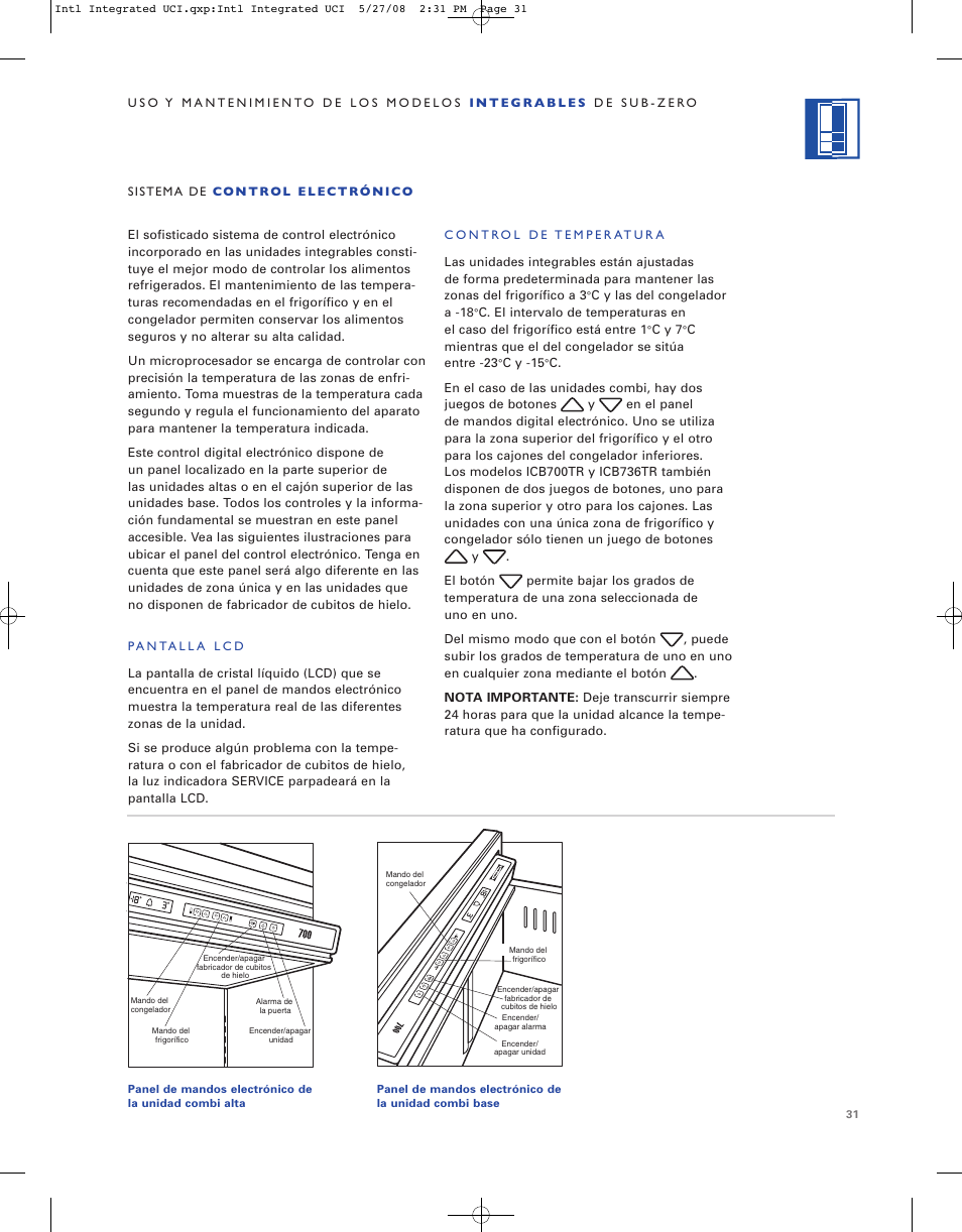 Sub-Zero ICB736TCI User Manual | Page 31 / 104