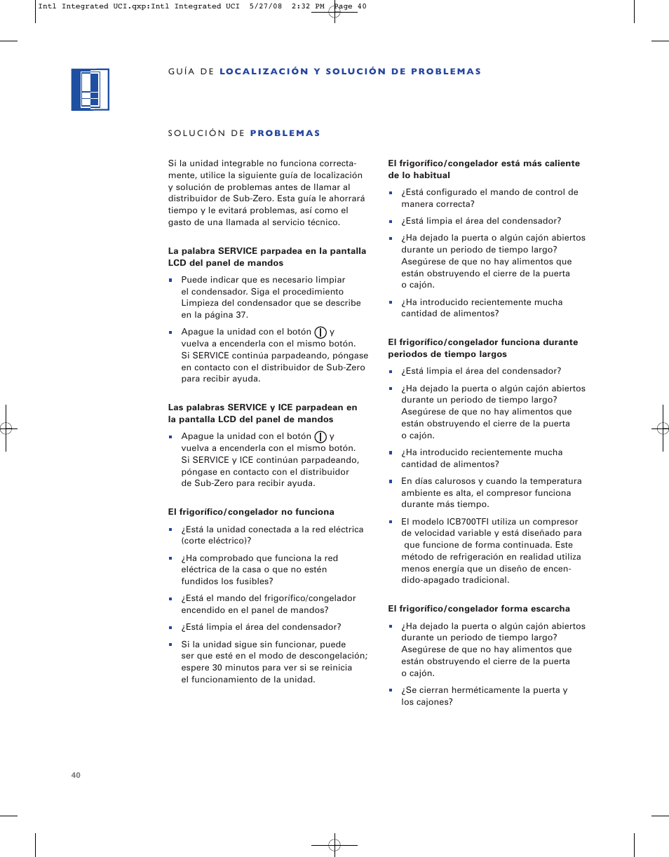 Sub-Zero ICB736TCI User Manual | Page 40 / 104