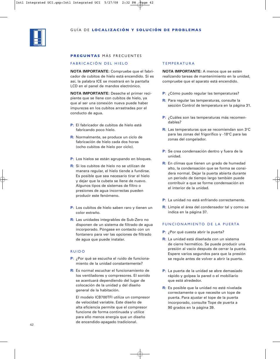 Sub-Zero ICB736TCI User Manual | Page 42 / 104