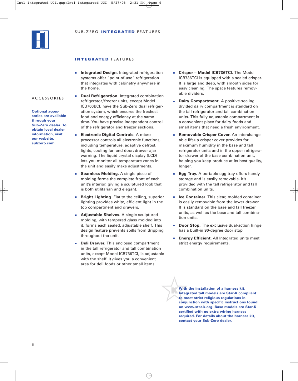 Sub-Zero ICB736TCI User Manual | Page 6 / 104