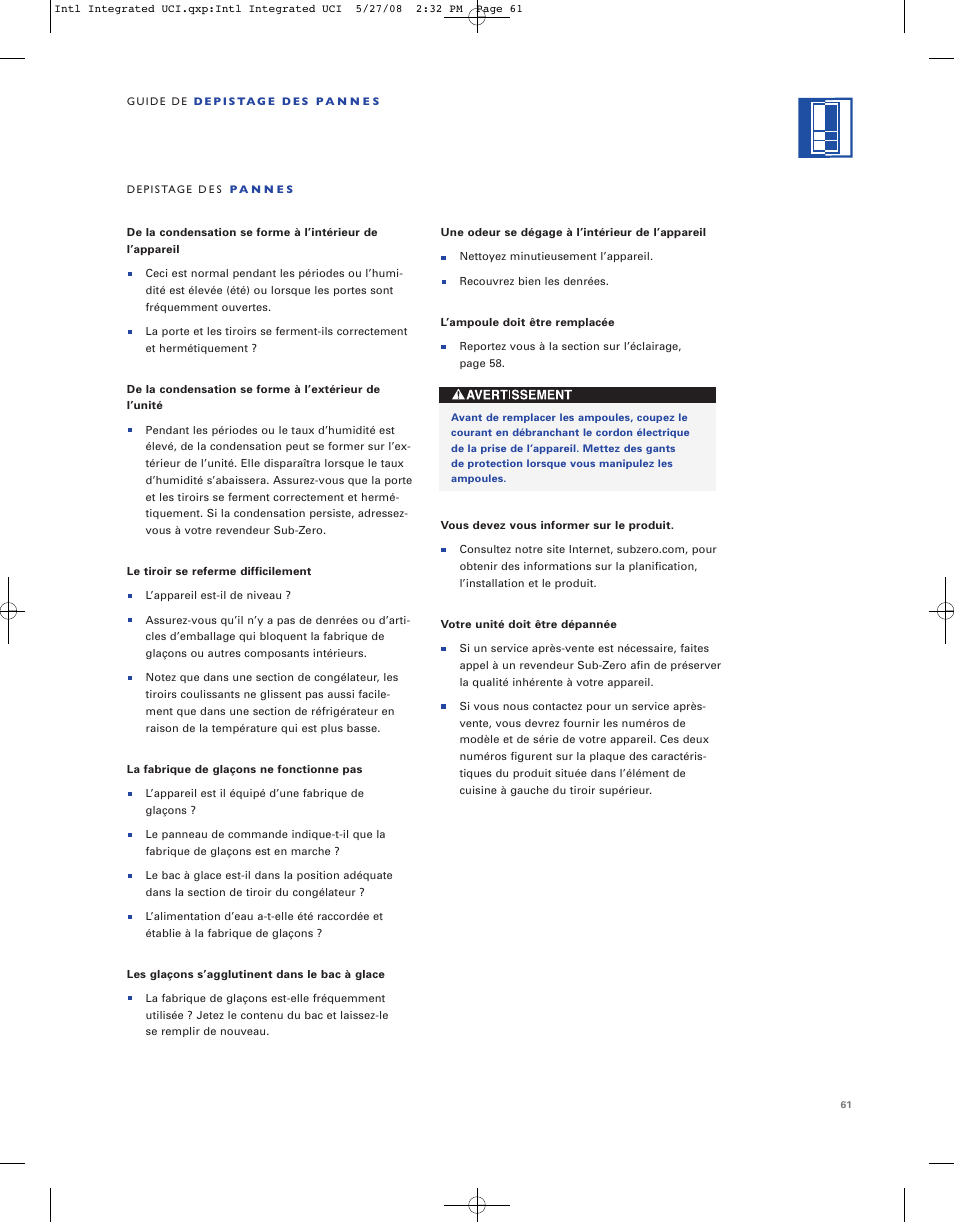 Sub-Zero ICB736TCI User Manual | Page 61 / 104