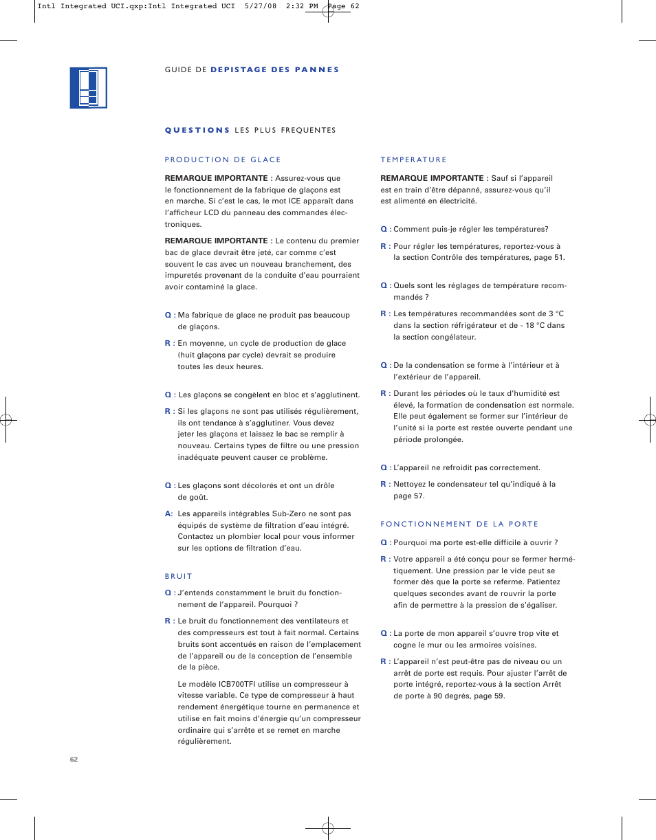 Sub-Zero ICB736TCI User Manual | Page 62 / 104