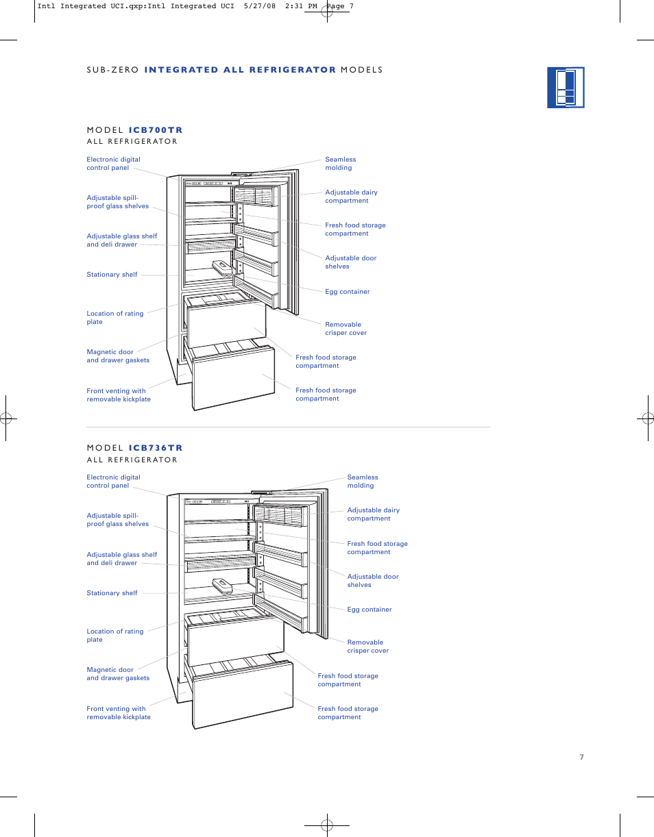 Sub-Zero ICB736TCI User Manual | Page 7 / 104