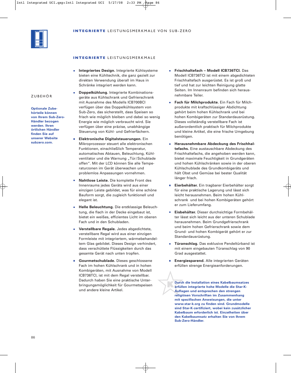 Sub-Zero ICB736TCI User Manual | Page 86 / 104