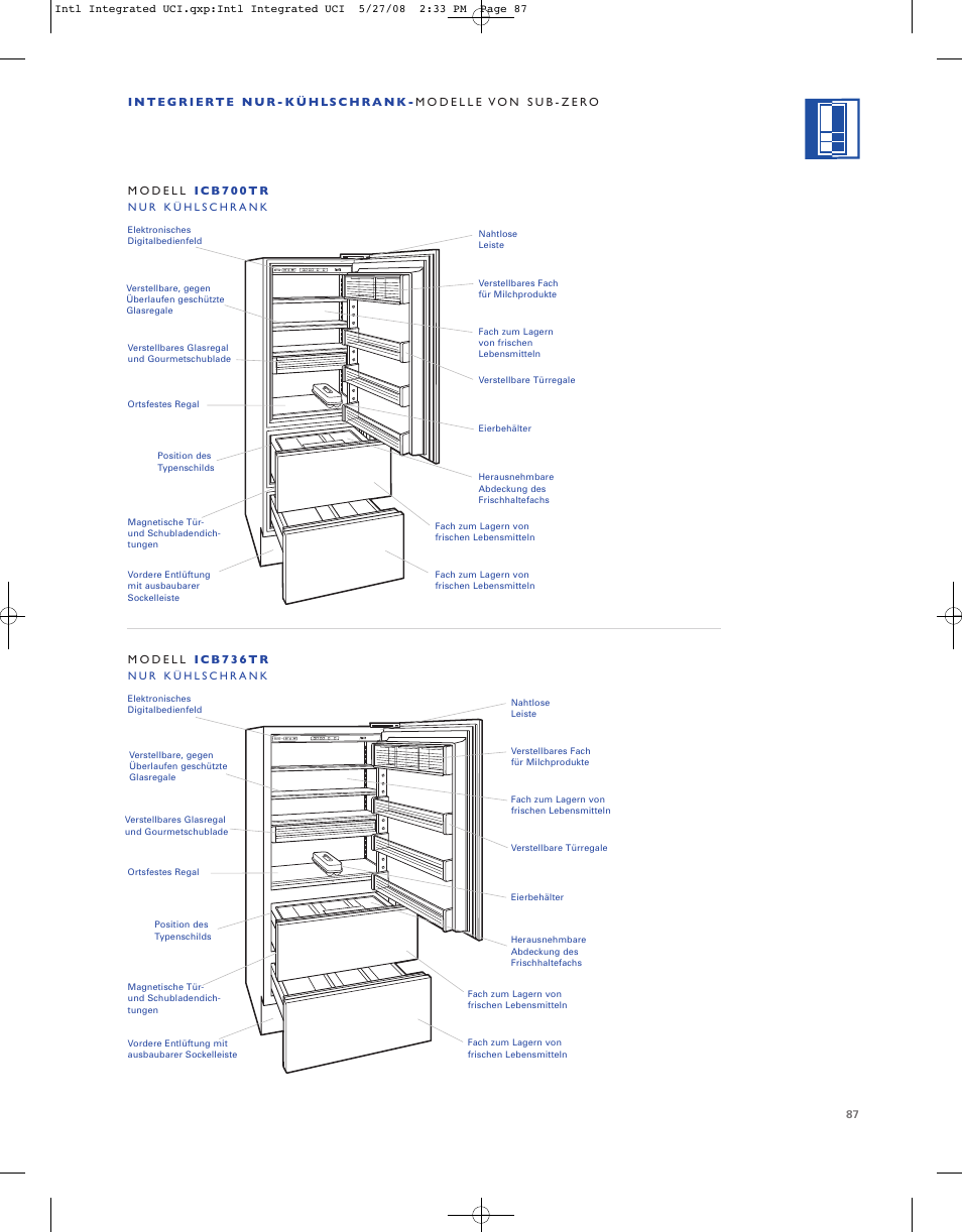 Sub-Zero ICB736TCI User Manual | Page 87 / 104