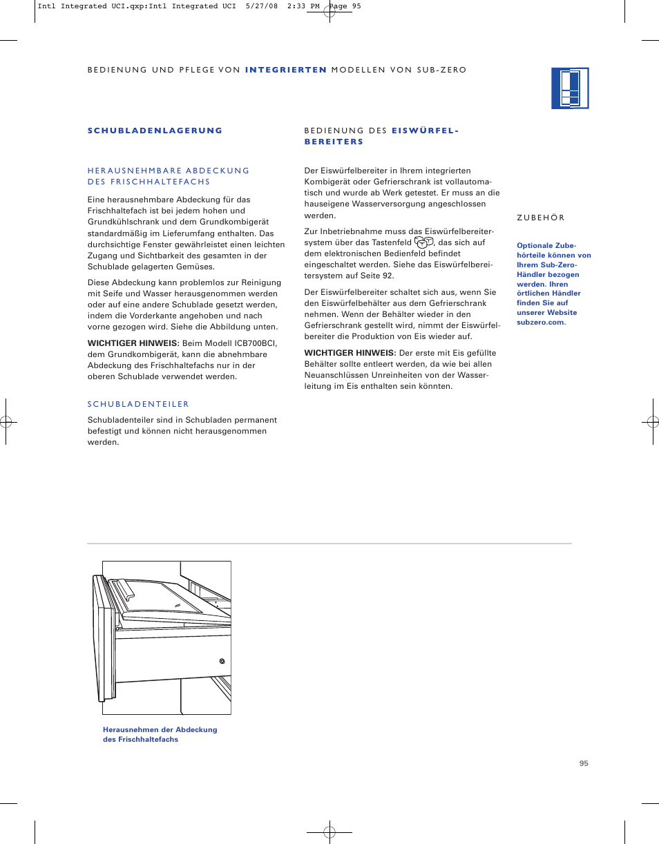 Sub-Zero ICB736TCI User Manual | Page 95 / 104