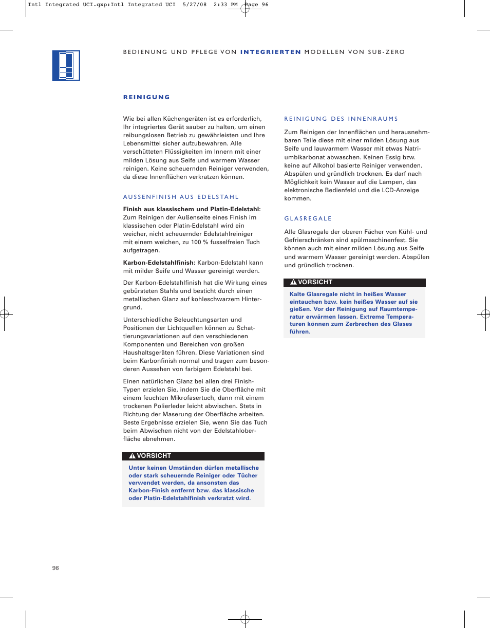 Sub-Zero ICB736TCI User Manual | Page 96 / 104