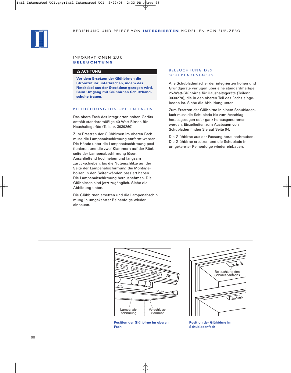 Sub-Zero ICB736TCI User Manual | Page 98 / 104