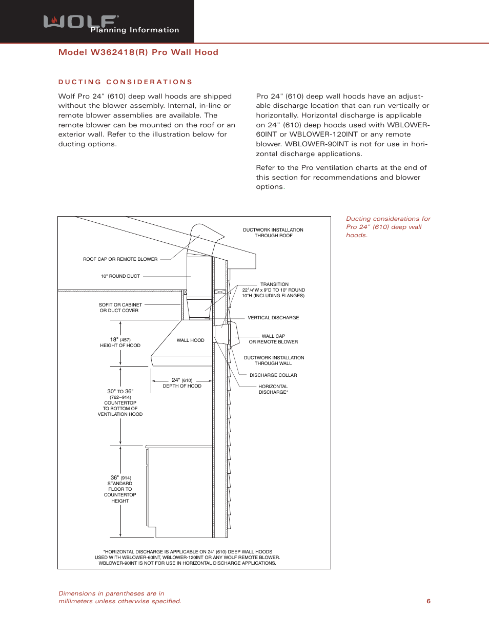 Planning information | Sub-Zero W362418(R) User Manual | Page 6 / 8