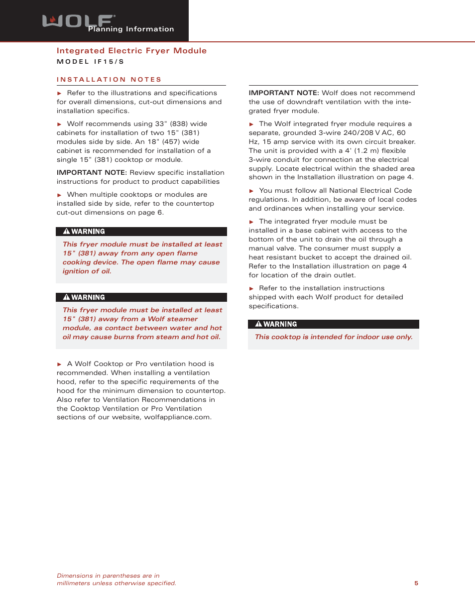 Sub-Zero IF15/S User Manual | Page 5 / 6