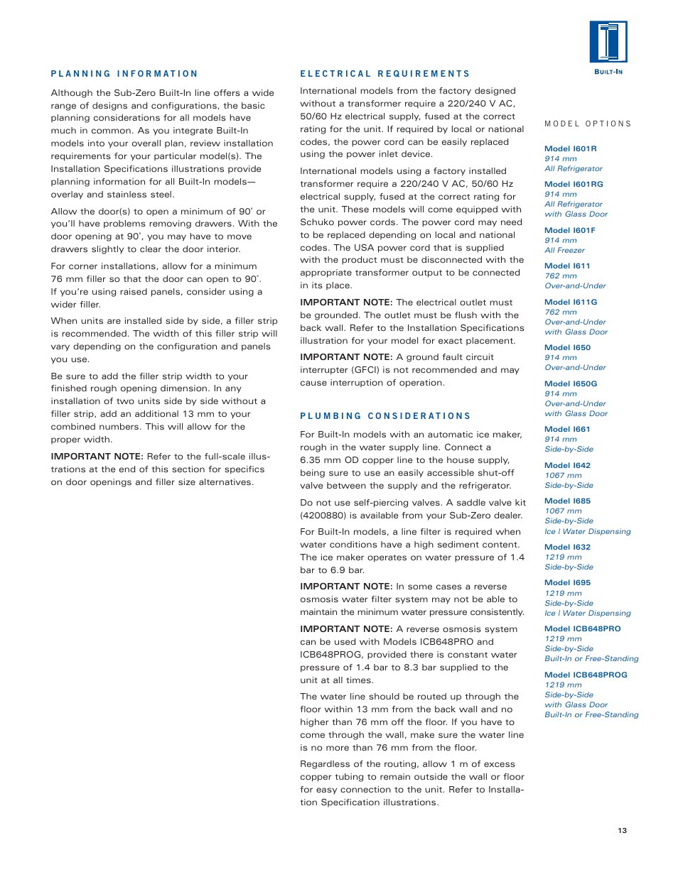 Sub-Zero Sub-Zero User Manual | Page 13 / 72