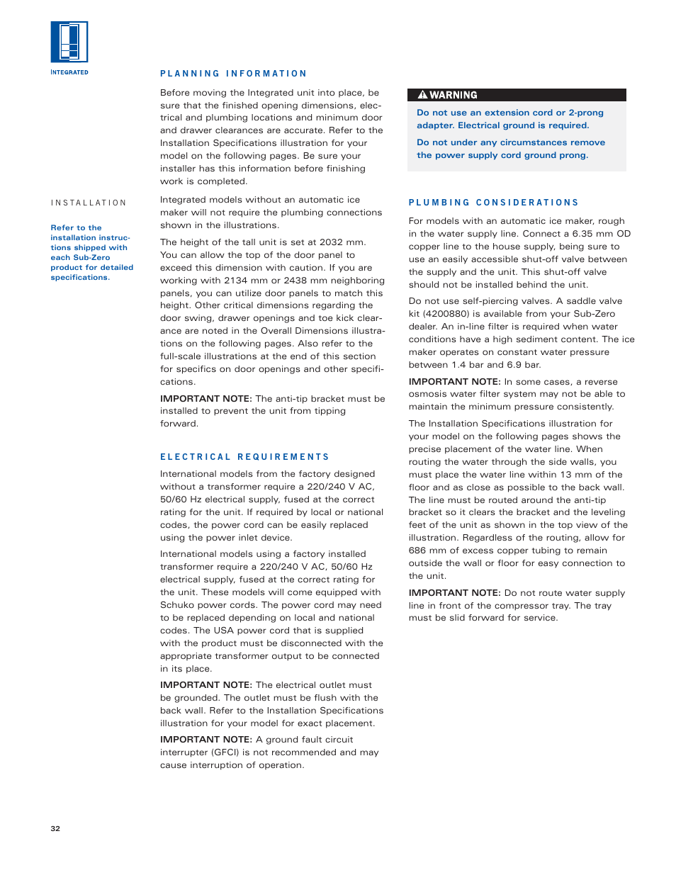 Sub-Zero Sub-Zero User Manual | Page 32 / 72