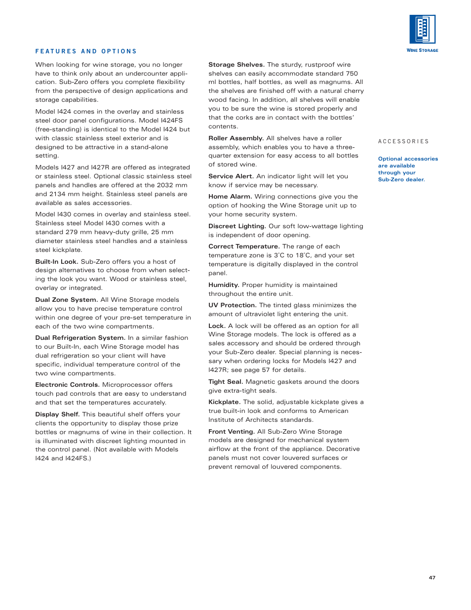 Sub-Zero Sub-Zero User Manual | Page 47 / 72