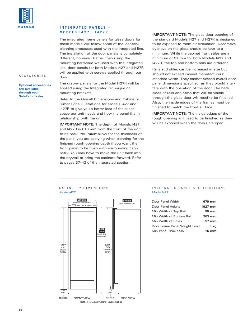 Sub-Zero Sub-Zero User Manual | Page 56 / 72